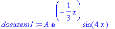 dosazeni1 := A*exp(-1/3*x)*sin(4*x)