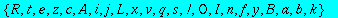 {R, t, e, z, c, A, i, j, L, x, v, q, s, `!`, O, I, n, f, y, B, a, b, k}