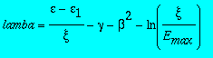 lamba = (epsilon-epsilon[1])/xi-gamma-beta^2-ln(xi/...