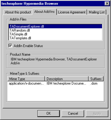 techexplorer addin panel