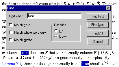Example of a search