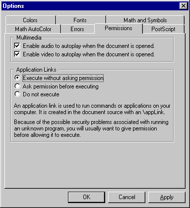 techexplorer Permissions Options